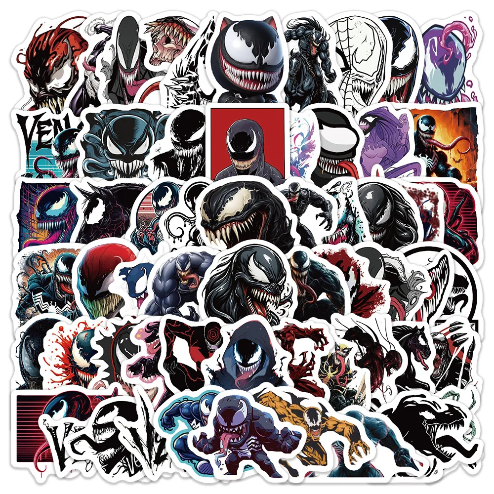 10/30/60PCS Marvel Superhero Venom Cool Cartoon Stickers Graffiti DIY Scrapbook Phone Case Water Cup Waterproof Decal Kids Toy