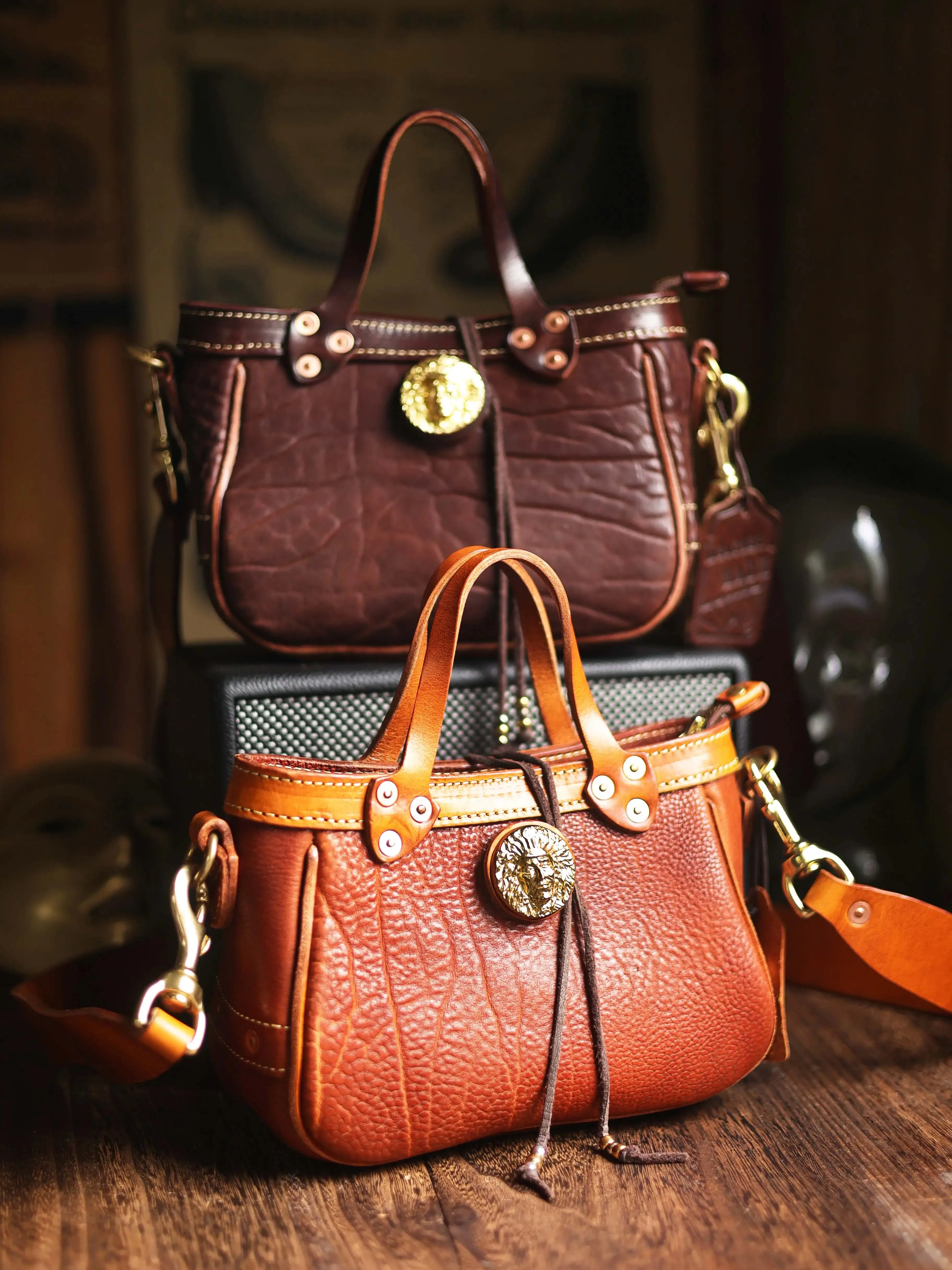 High-quality heavy first layer cowhide wome small handbag fashion vintage handmade genuine leather cute shoulder crossbody bag