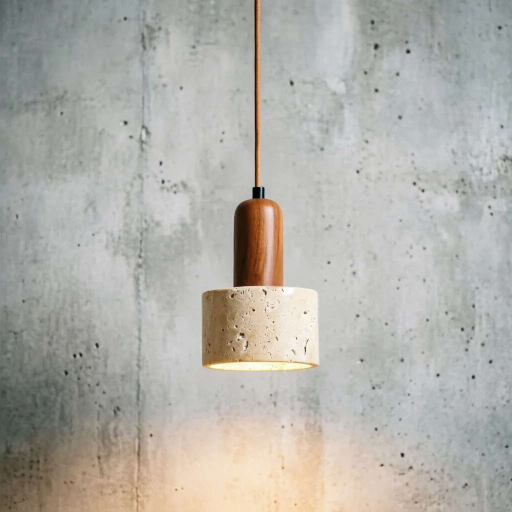 Beliebte Wabi-Sabi Travertin-Pendelleuchte über Esstisch, Kücheninsel, gelber Marmor, Restaurant-Dekor, Hängeleuchte, Nachttischlampe