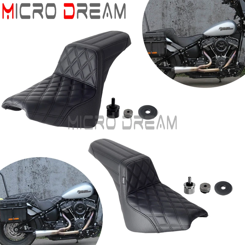 For Harley Softail Street Bob 114 Slim FLSL Heritage Classic 114 Standard 18-2024 Motorcycle Two-Up Driver & Passenger Seat Pad