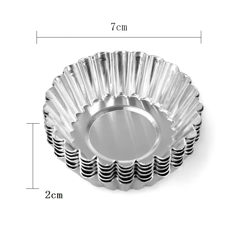 Wholesale cup chocolate mold reusable egg tart mold tinplate round muffin cup non-stick baking cup kitchen DIY