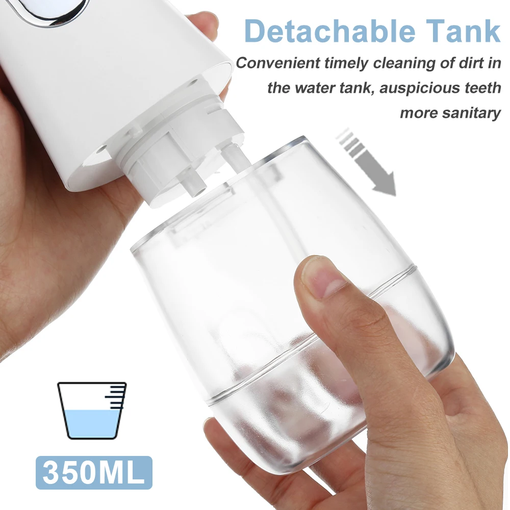 Tragbare Oral Irrigator Wasser Flosser Dental Wasser Jet Werkzeuge Pick Reinigung Zähne 350ML 5 Düsen Mund Waschmaschine Zahnseide