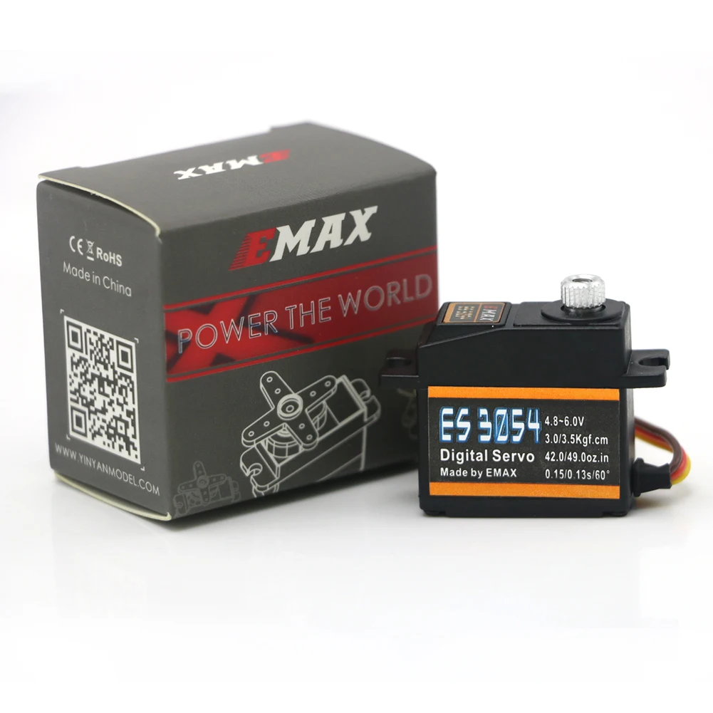 

Emax ES3054 17 г 3,5 кг 0,13 сек 23T цифровой сервопривод с металлической шестерней для модели радиоуправляемого самолета