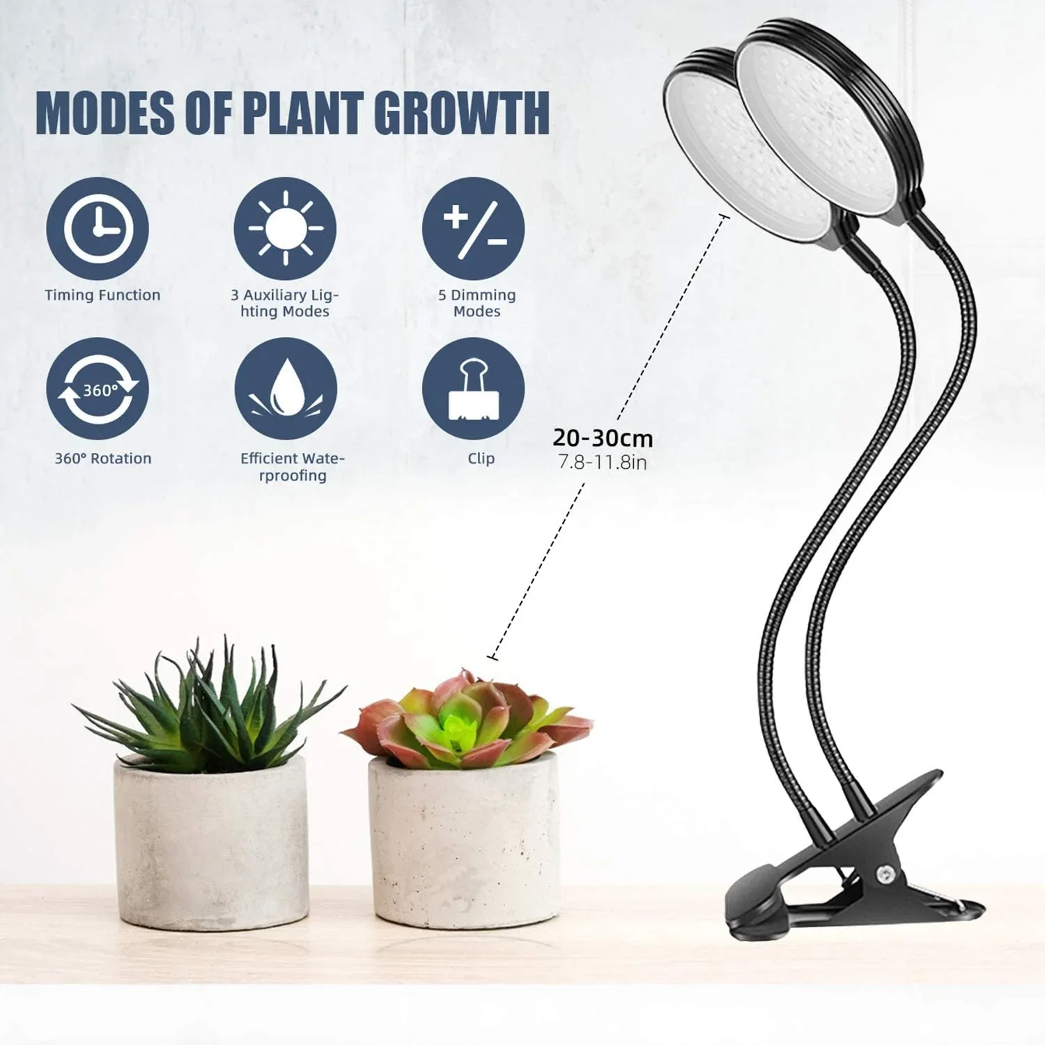 Greenhouse vegetables plants seedling indoor small adjustable clip led grow light