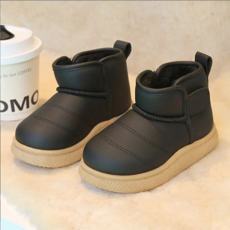 

21-30 Children's Snow Boots 2025 Winter New Boys' Short Boots with Thick Velvet Girls' Cotton Boots Warmth Baby Cotton Shoes