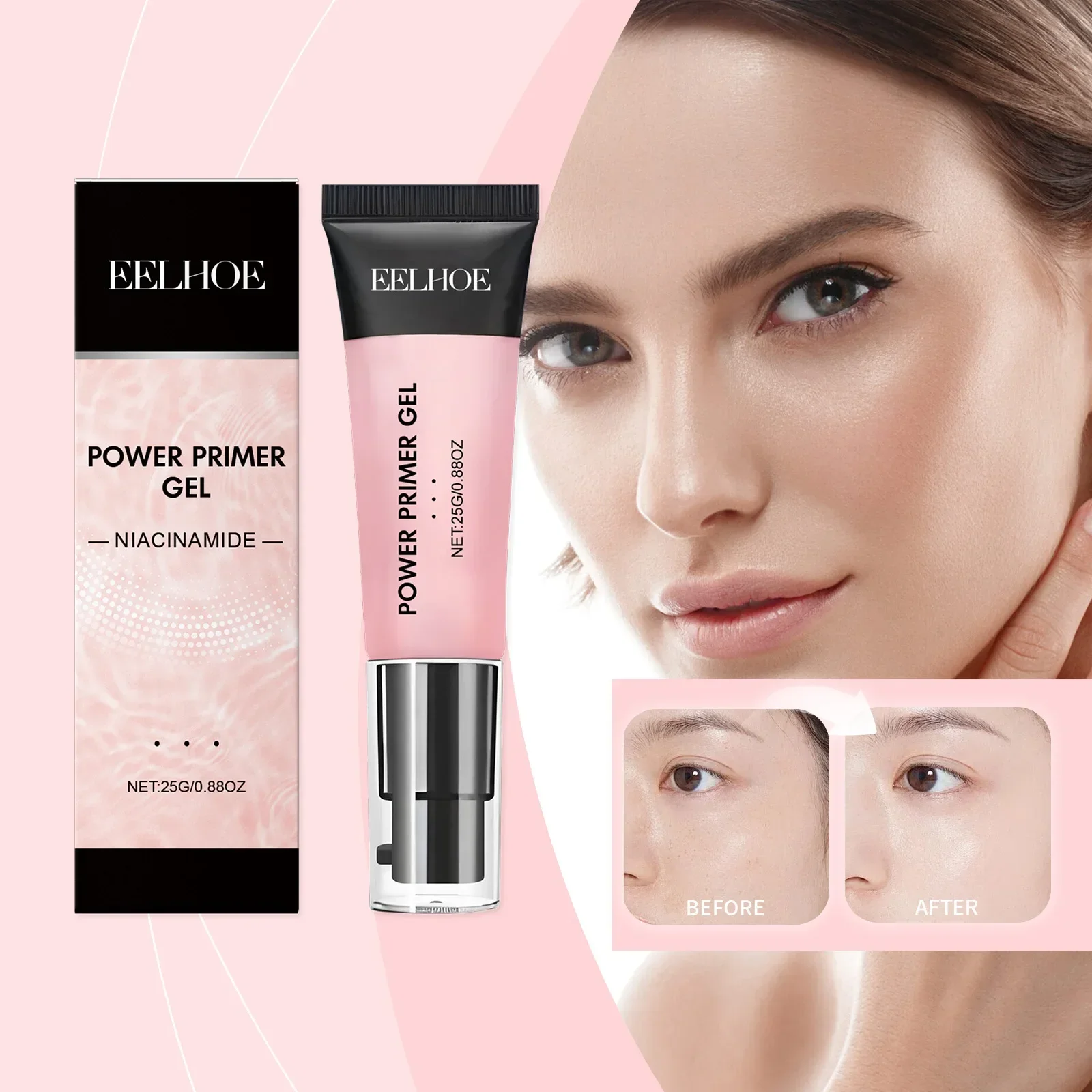 Brightening Firming Gel Before Makeup Moisturizing nourishing skin easy to apply makeup light translucent facial makeup primer