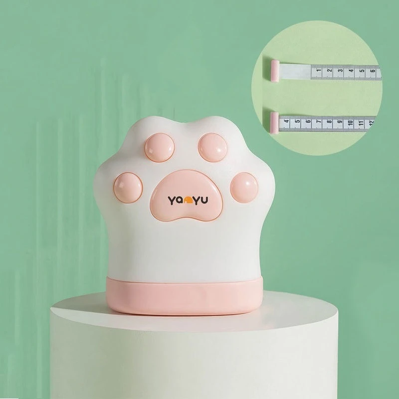 التلقائي انكماش الخصر الملابس شريط القياس مسطرة الأرز القط مخلب الشكل على الوجهين بوصة حاكم لينة #1