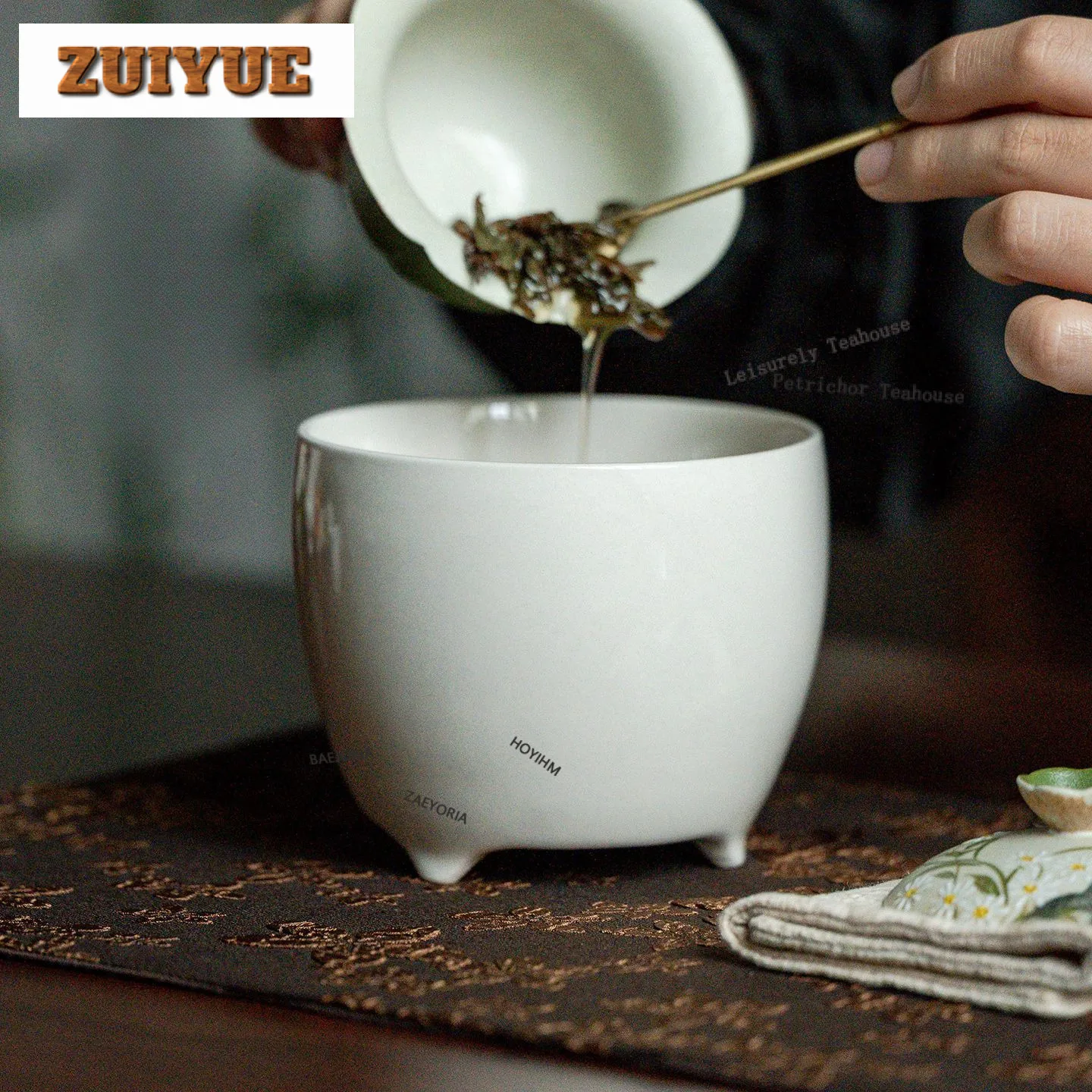 Plant Ash Ceramic Tripod Jianshui Washing Cup Bowl Writing-brush Washer Tea Garbage Can Chaxi Tea Items Decoration Collection