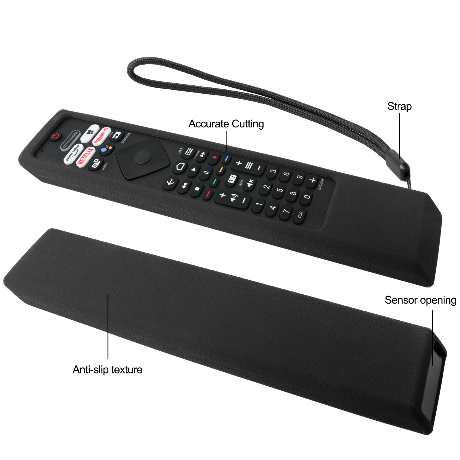 Silicone Case Fit for Philips Smart TV Remote Control 50PUS8106/12 55PUS8106/12 43PUS7406/12 Protective Sheath Cover Anti-Slip ﻿