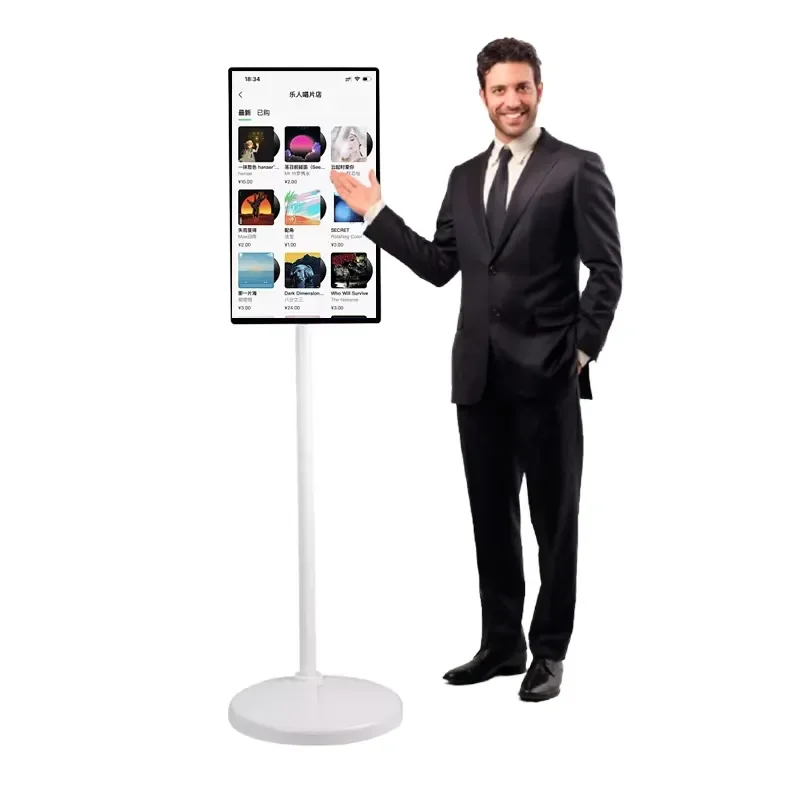32 Inch Full HD Smart Por TV Touchscreen 360 Rotating Stand Built in Wireless Television for Home Camping Travel