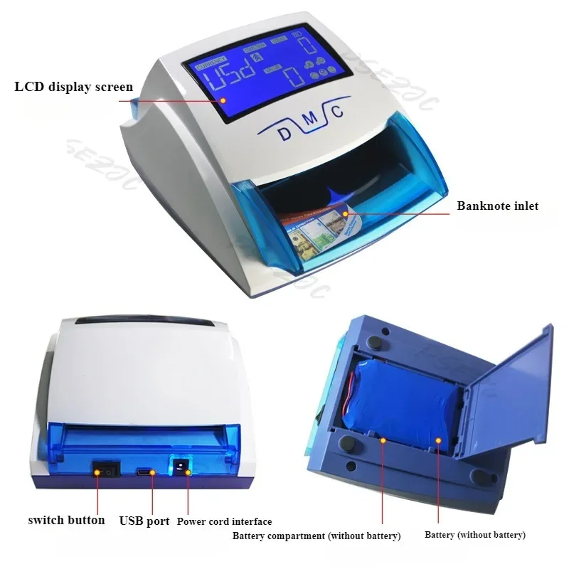 Pequeno Portátil Dólar Euro Moeda Detector, Falsificação e Autenticidade Detecção, HL-520A