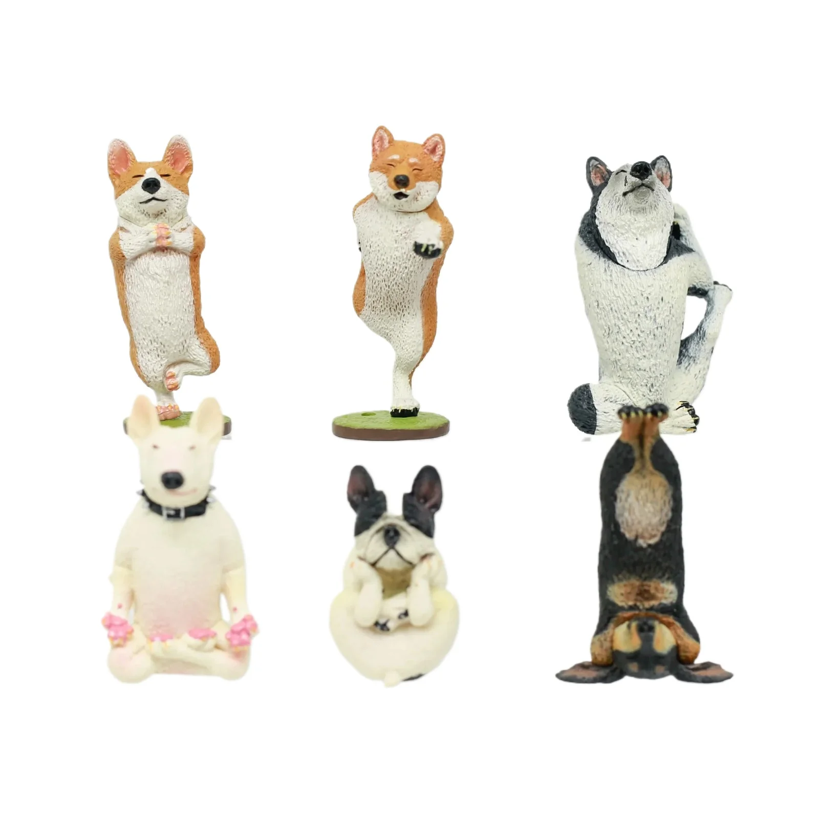

Creative Animal Model Toy Yoga Dogs Figure Desk Decor Car Ornaments Collectible Blind Box Toys Kawaii Puppy Figurine Gifts