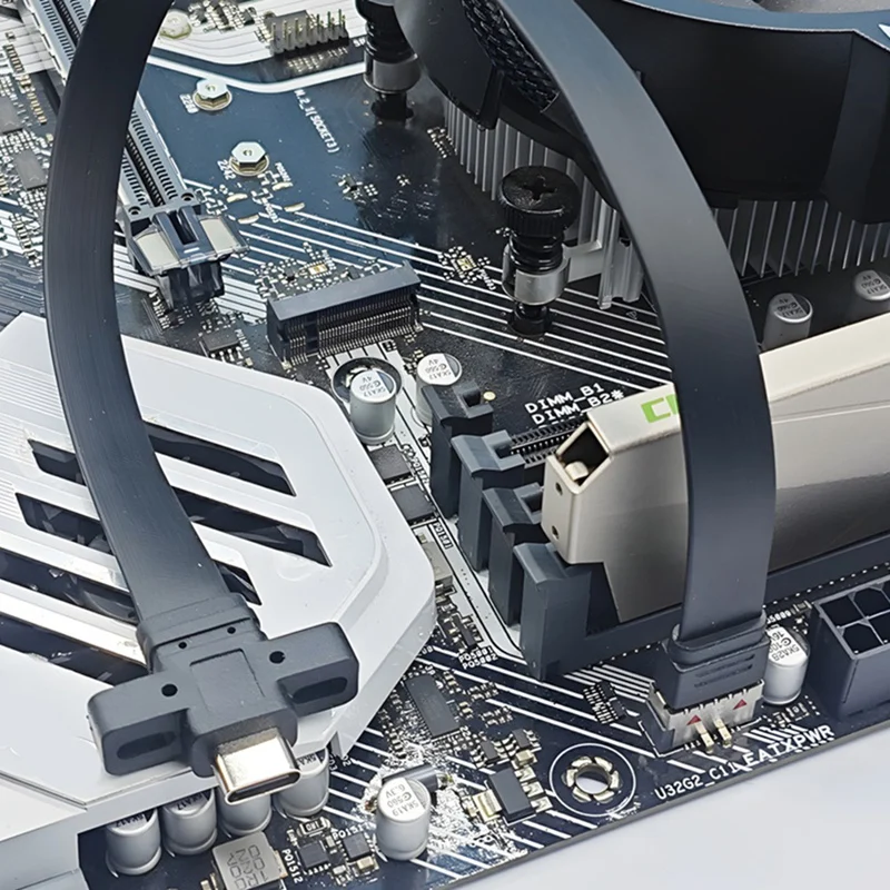 Conectores de cable adaptador USB3.2 GEN2 * 2 Cable de extensión del panel frontal USB 3,2, cable deflector GEN2x2 TYPE-E