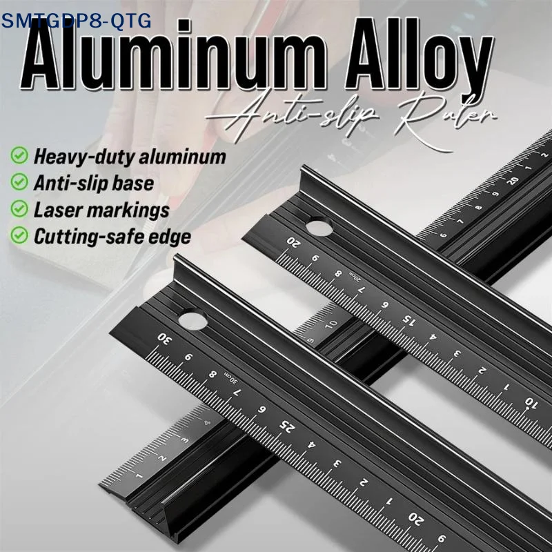 Hot 20/30/45cm Non-Slip Aluminium Alloy Ruler Marking Metal Safety Cutting Art Craft Multi-Functional Aluminium Alloy Ruler