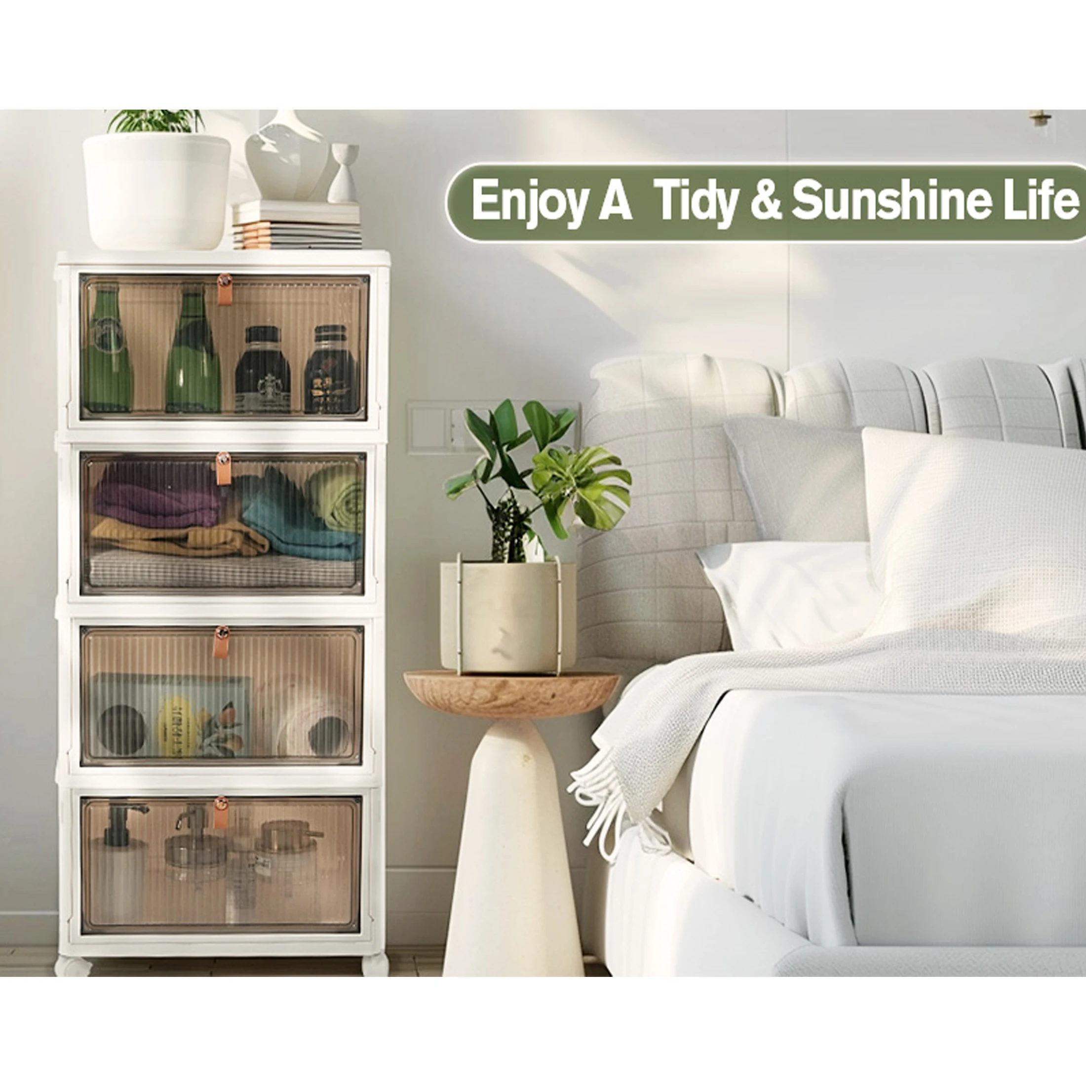 3/4/5 الطبقة صندوق تخزين قابل للطي مع غطاء تخزين قابل للطي رف الأحذية المنظمون صندوق منظم منزلي مع عجلات