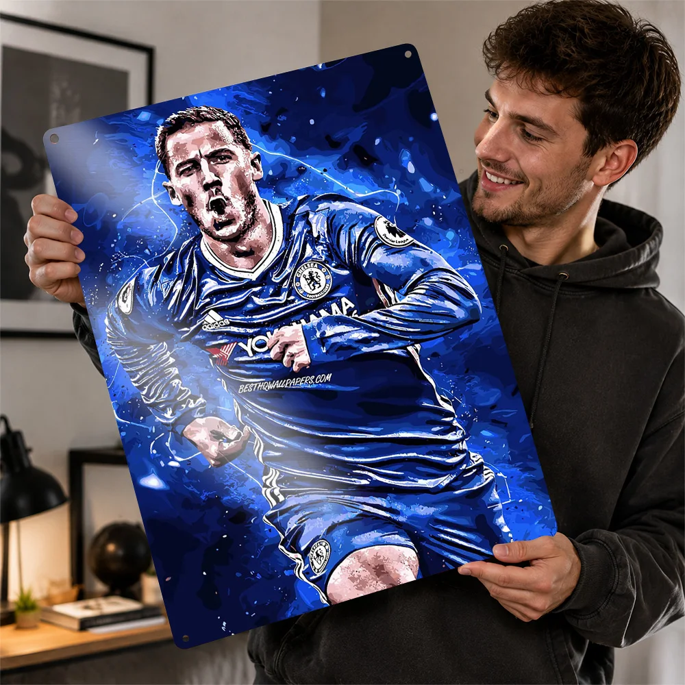 Eden Hazard Aluminum Poster Customized Metal Sign Striking Stadium Moment Wall Art Suited To Bedrooms And Matchday Enthusiasts