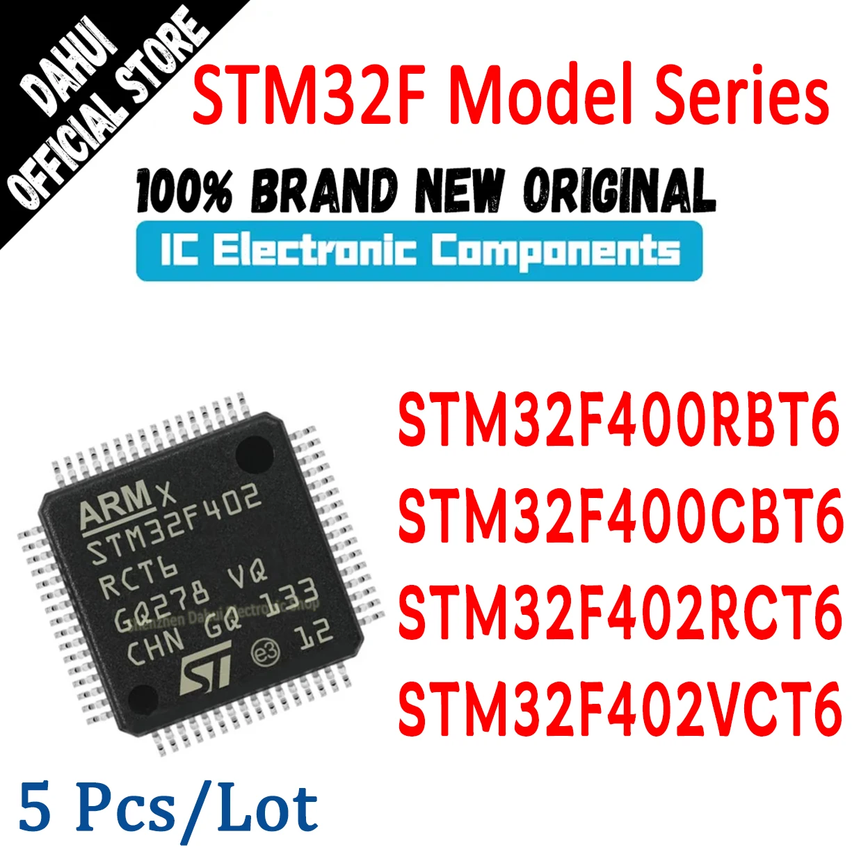 

5Pcs STM32F400RBT6 STM32F400CBT6 STM32F402RCT6 STM32F402VCT6 STM32F400RB STM32F400CB STM32F402RC STM32F402VC STM IC MCU Chip