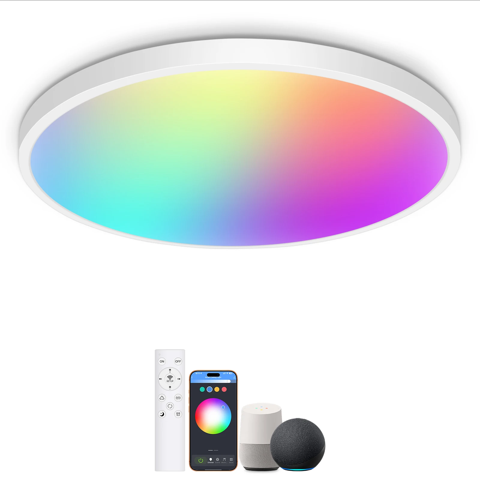 Intelligente LED-Deckenleuchte RGB WLAN Bluetooth APP Alexa Sprachsteuerung Dimmbar 2700-6500K IP54 Musik-Timer Gruppensteuerung Modern