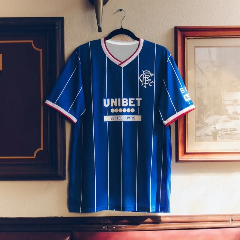 Bound By Blue 26_27 Nouveau maillot de football pour les fans des Rangers T-shirt familial d'été respirant décontracté Vêtement de sport à séchage rapide