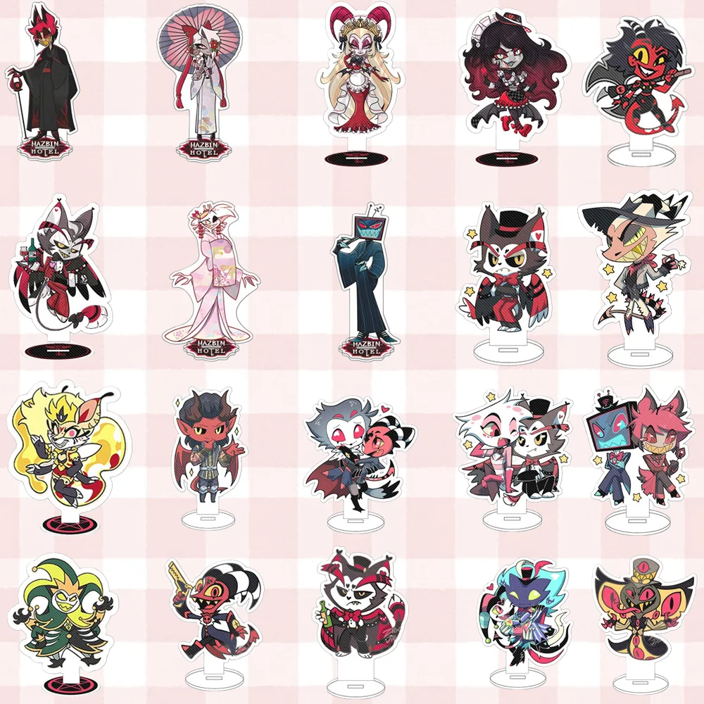 Para Helluva Boss Hazbin Hotel Series Husk Vox Sir Pentious Blitzø Loona 15cm lindo soporte acrílico periféricos de animé regalo de Festival