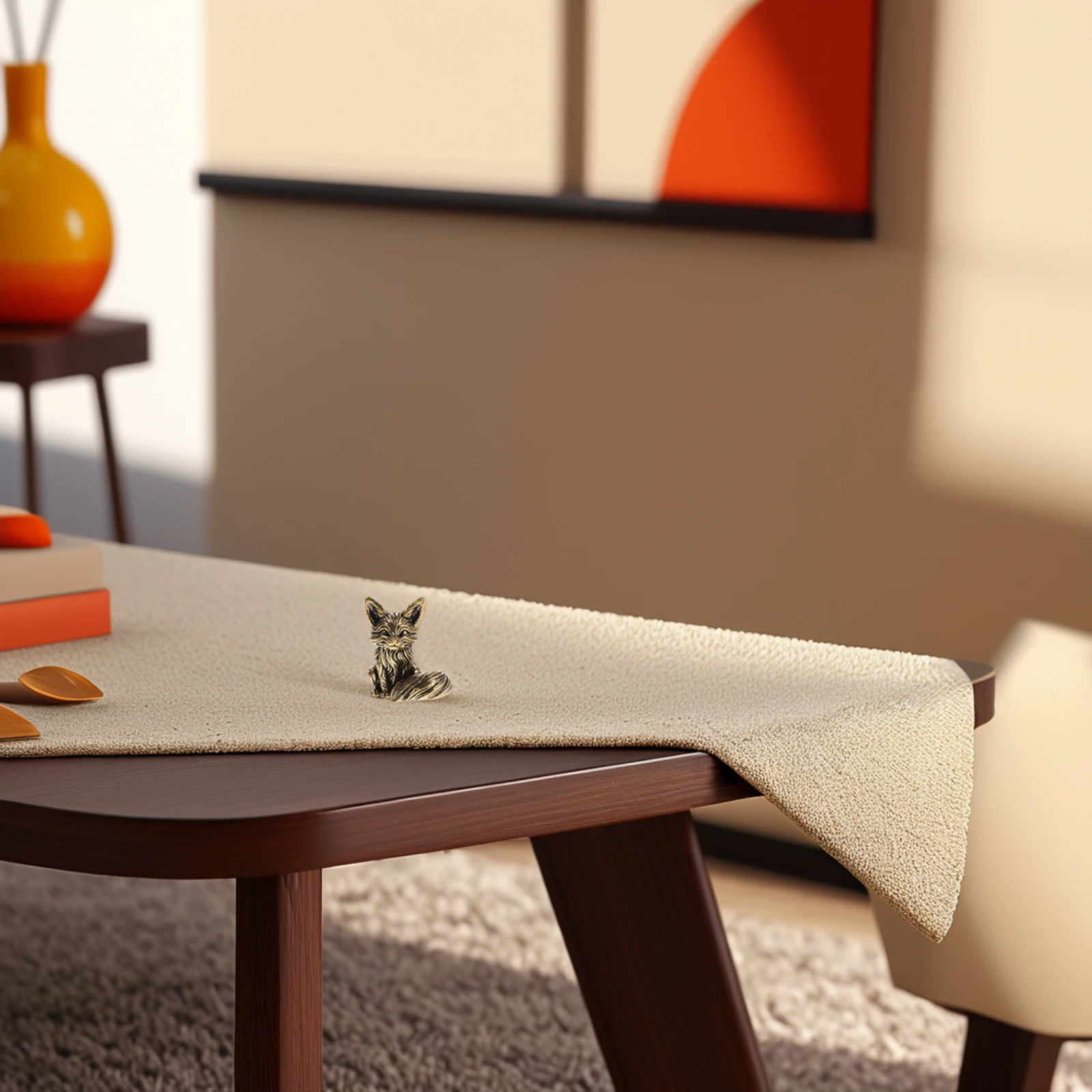 

Miniature Brass Fox Small Animal Ornament Desk Decor Home Office Tea Ceremony Vintage Craft Bronze Statue