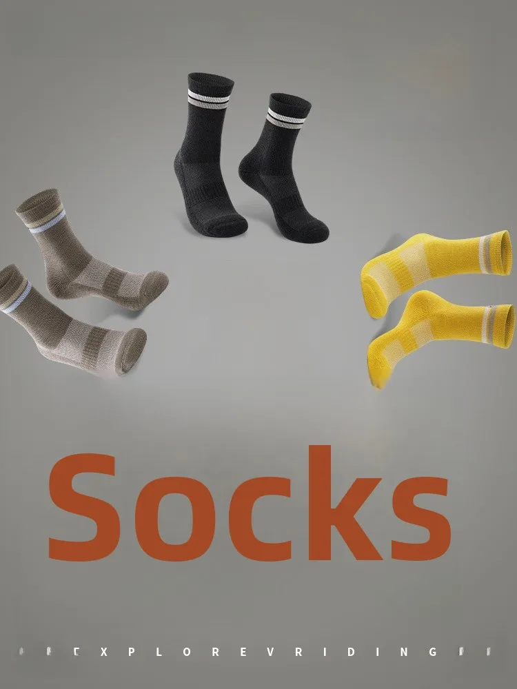 メンズとレディースのメリノウールサイクリングソックスミッドカーフ自転車ウォームスポーツコンプレッション通気性ホイールアップwブランド秋冬