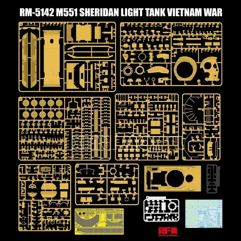 رايفيلد RFM أطقم منمذجة Rm-5142 1/35 M551 خزان خفيف شيريدان (حرب فيتنام)