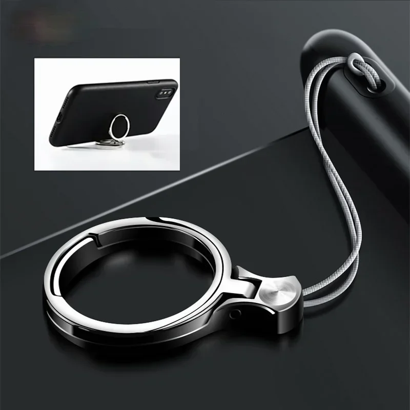 1pc Universal Metal Lanyard for Key Mobile Phone Strap Creative Keycord Finger Ring Holder Stand Smartphone Holder Accessories