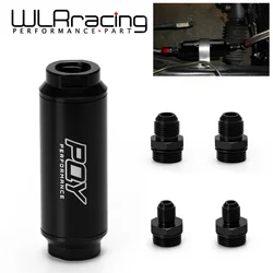 WLR RACING - PQY 44mm New Fuel filter with 2pcs AN6 and 2pcs AN8 adaptor fittings with 100micron steel element  WLR5565