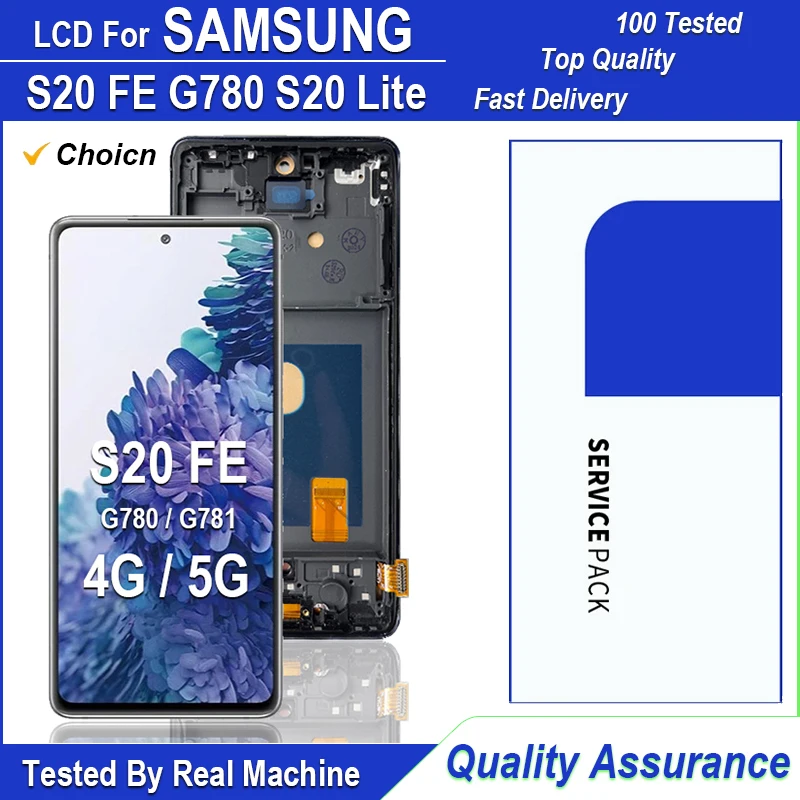 Super AMOLED LCD For Samsung S20 FE LCD Screen Touch Digitizer Assembly For Samsung S20 FE 5G LCD G870 G781 S20 Lite LCD Display