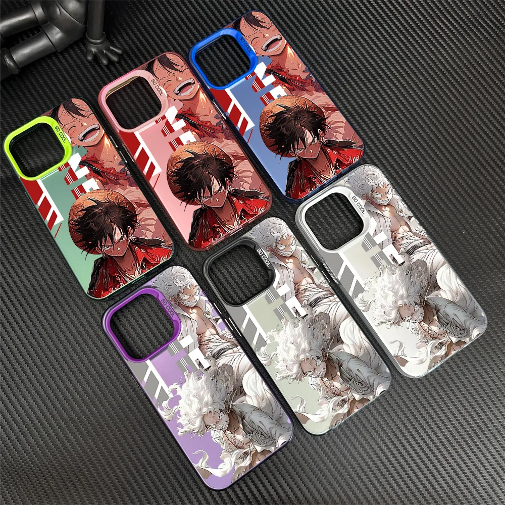 O-One PieceS L-Luffy Phone Case for iFor Samsung Galaxy S24 S23 S22 S21 Plus Ultra S20 FE A55 A54 A53 A52 IMD Laser