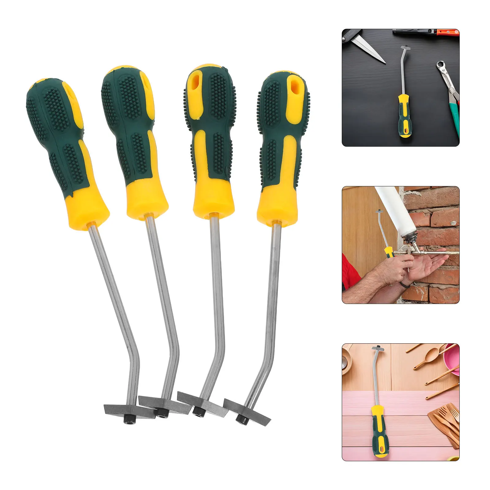 

4 шт., инструмент для удаления затирки плитки, прочный резиновый сплав, вольфрамовая сталь, многофункциональный скребок для затирки керамической плитки, ванная комната
