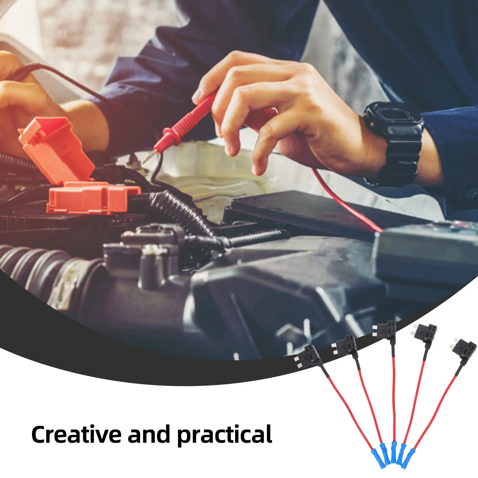 

10Pcs in Line Fuse Holder Automotive Fuse Tap Adapter Standard Plug Socket for Car Van Truck Circuits 16 Gauge Wire 10a Max