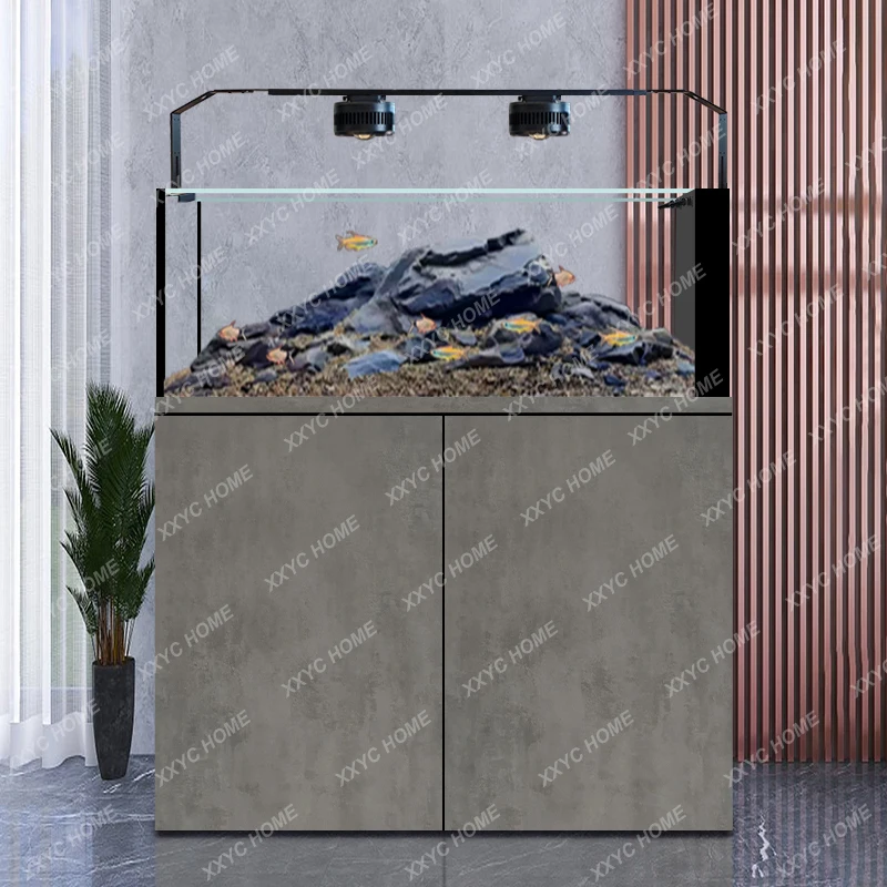 

New native wild mining extremely narrow overflow stream tank ultra-white glass bottom filter Lanshou aquarium