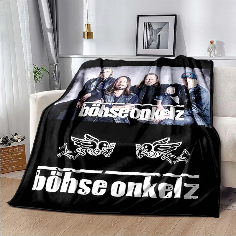 Bohse Onkelz Throw Blanket, Joelheira, Decoração para Cama, Escritório, Carro, Música Presente