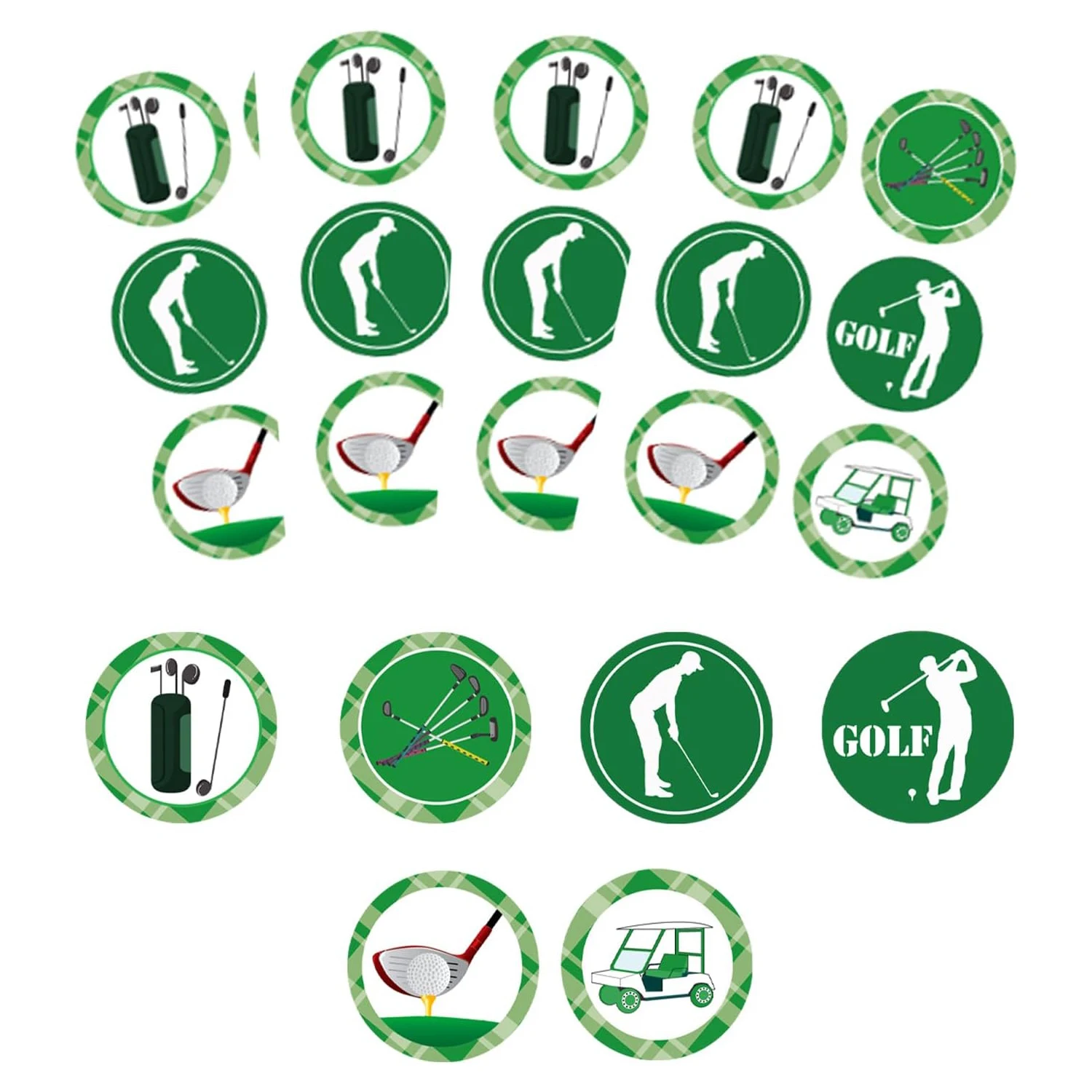 Green Golf Sport Stickers Golf Themed Party Decorations Labels 2 inch Retirement Party Favors Golf Labels 180pcs