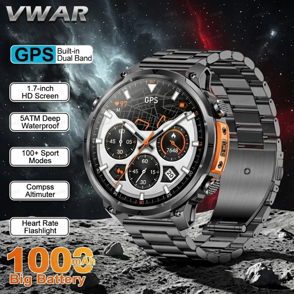 2026 New Military T-REX3 Ultra GPS Smart Watch 1000Mah Battery Voice Call 5ATM Waterproof Tactics Sport Fitness Smartwatch Men