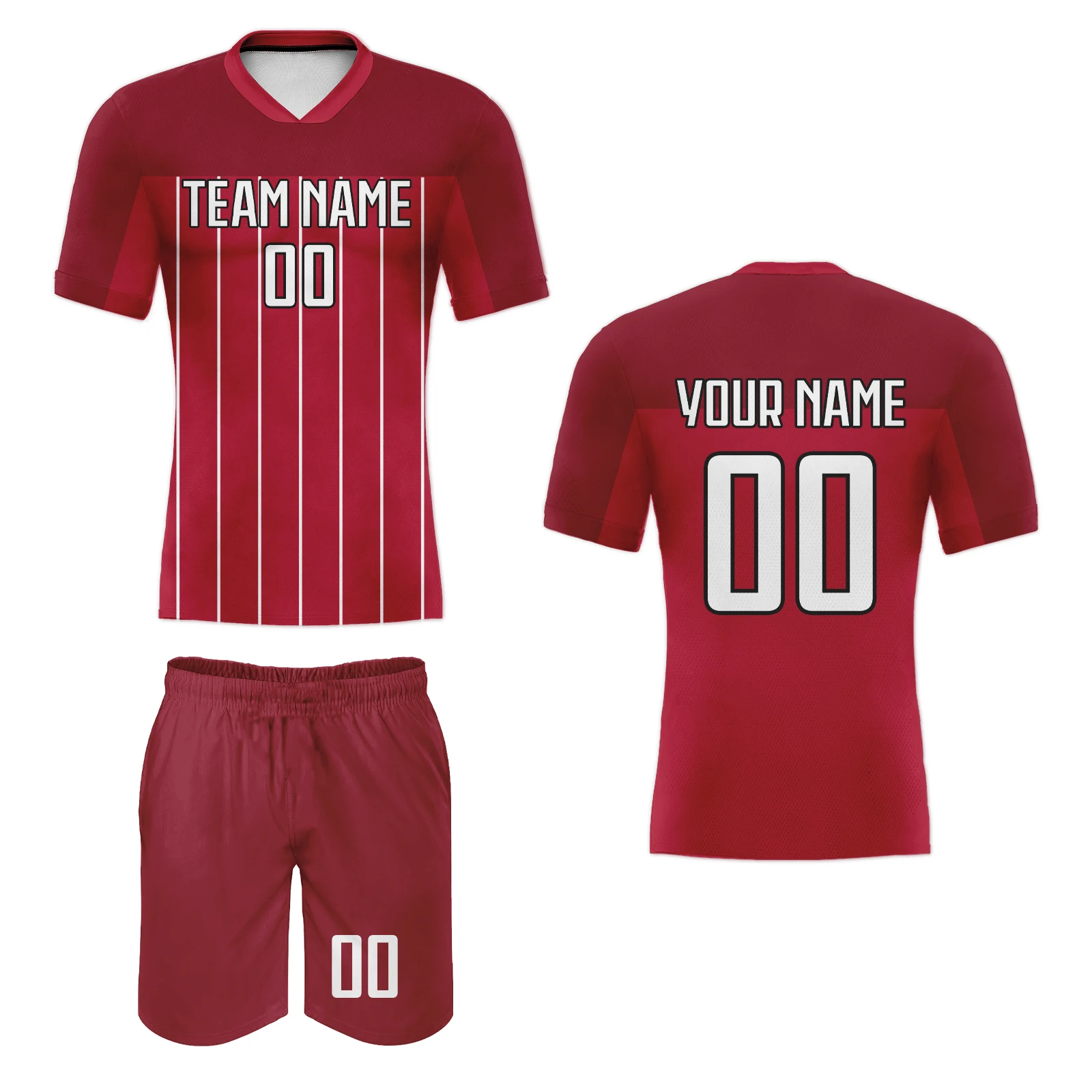 

Custom Football Jersey Kit Men Women Soccer Uniform Personalized Team Name Number Red Sportswear Adult Tracksuit Fans Gift
