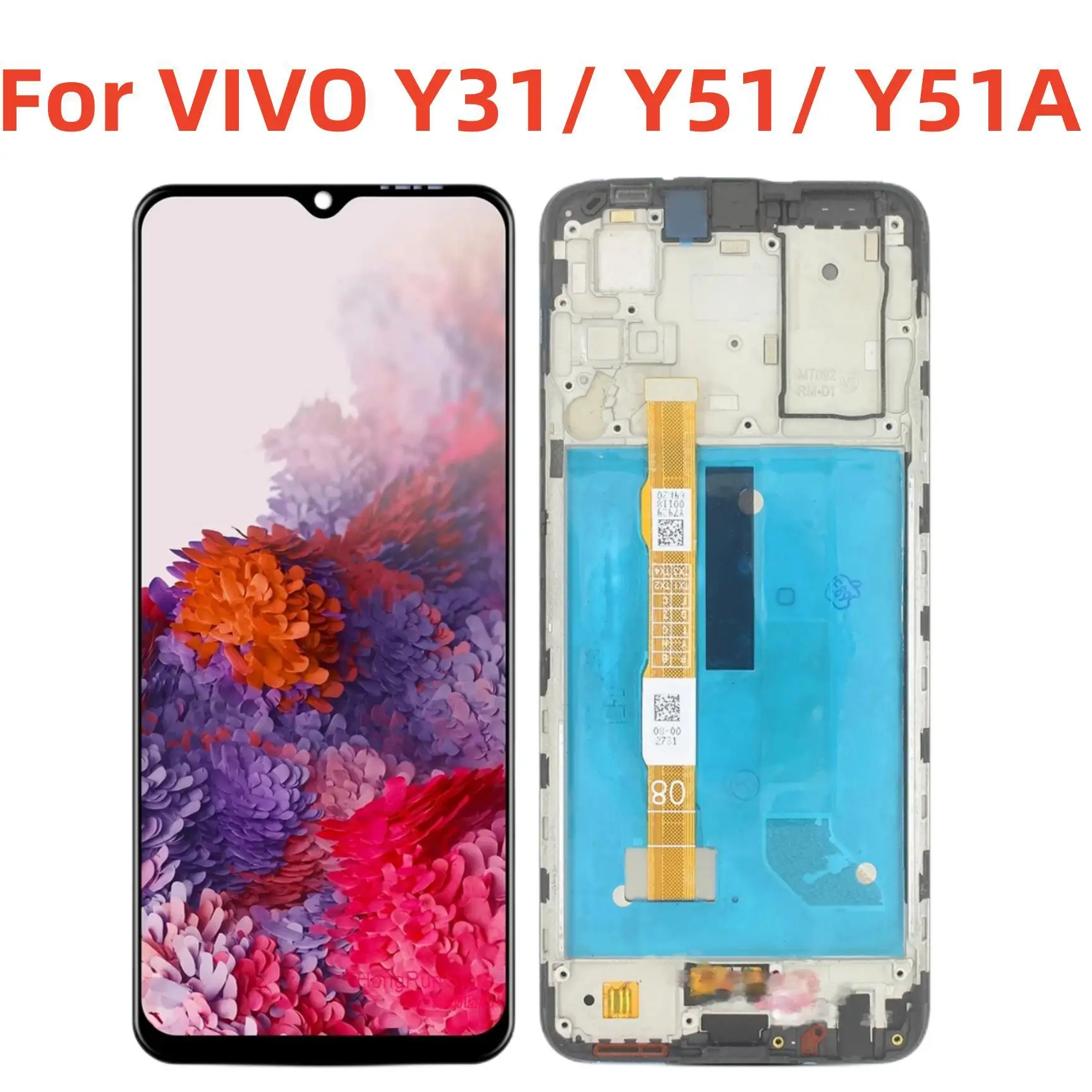 

For VIVO Y31 2020 V2036 LCD Display Screen Touch Digitizer Panel Accessories For VIVO Y51 2020 V2030 Y51A V2031 With Frame