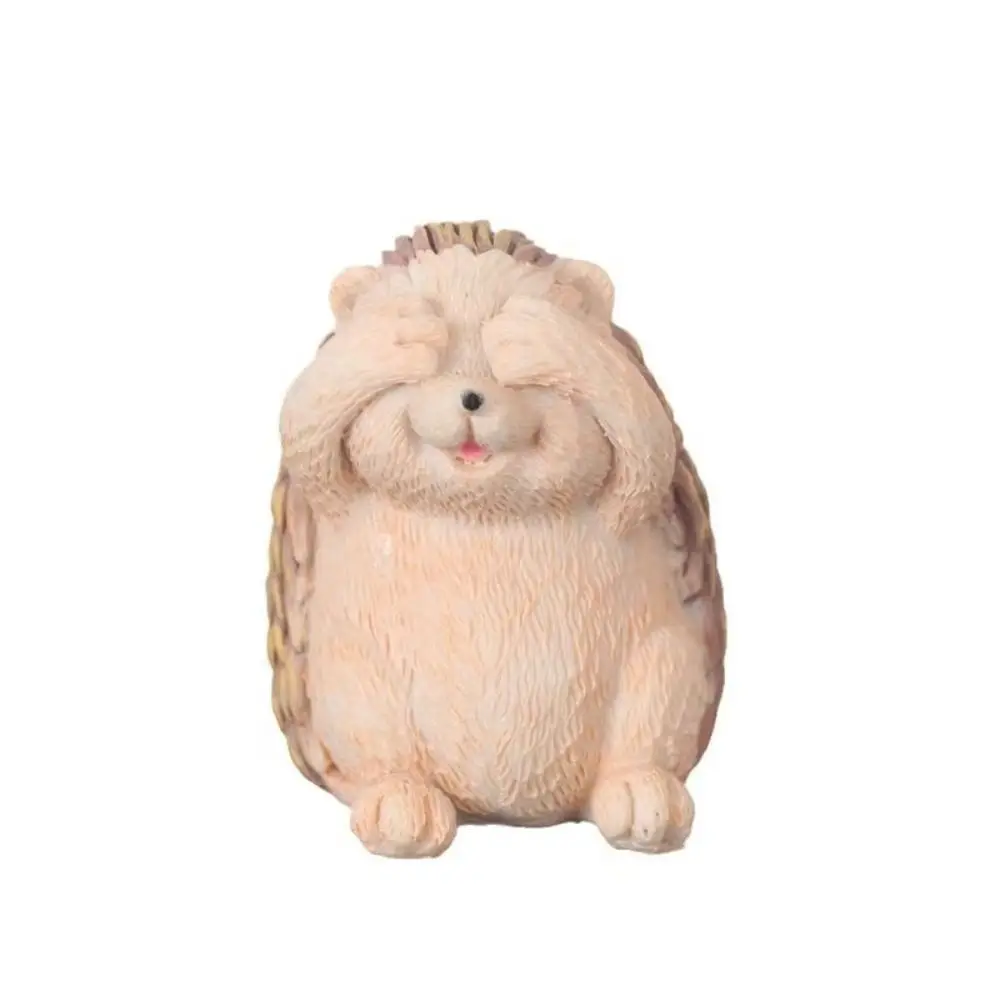 

3pcs Crafts Resin Hedgehog Statue Cute Cartoon Animal Sculpture Waterproof Simulation Miniatures Figurine Balcony