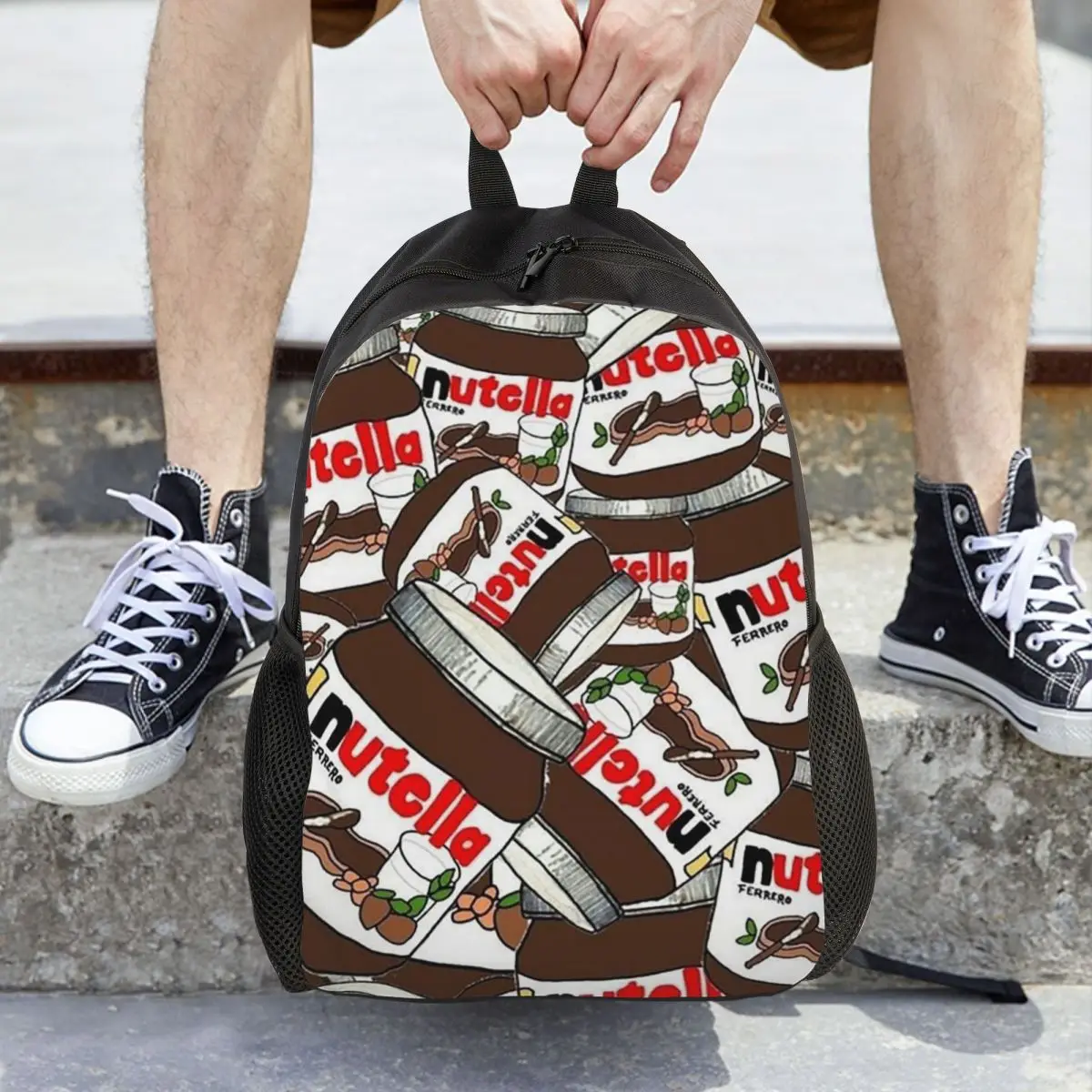 

Рюкзак с изображением шоколадной банки с нутеллой, большой вместительный рюкзак для детей, школьная сумка, сумки на плечо для мужчин и женщин
