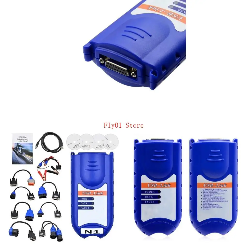 

Тяжелый грузовик OBD2 Диагностические интерфейсы Портативный инструмент USB -соединения для быстрого обслуживания данных о к