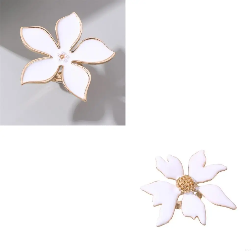 

Adjustable Five Petal Flower Rings Accessory for Women Vintage Geometric Styles