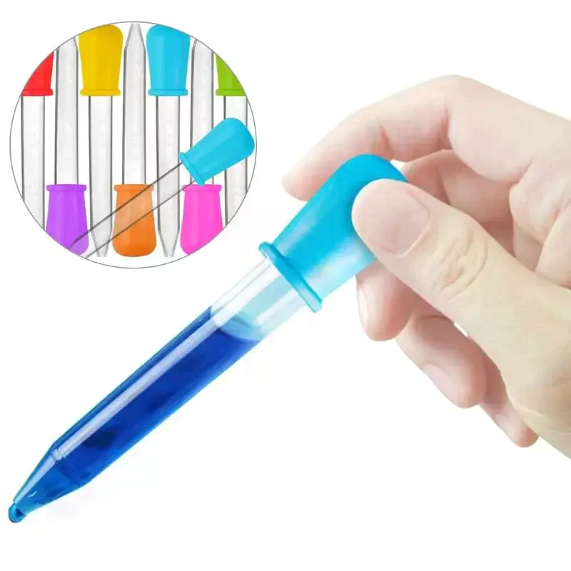 5/10PCS 5ml Small Silicone Plastic Pipette Dropper Feeding Medicine Liquid Eye Ear Pipette Dropper Lab Experiment Toys Gift