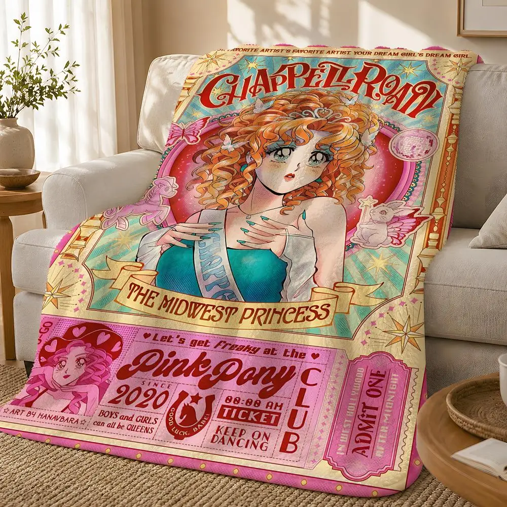 Singer C-Chappell R-Roan Throw 1pc Flannel Blanket Soft Lightweight Warm Cozy For Bedroom Sofa Bed