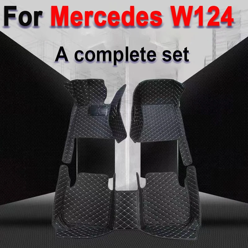 Custom Automotive Car Floor Mats For Mercedes W124 1985 1986 1987 1988 1989 Auto Luxury Leather Men Women Car Mats Full Coverage