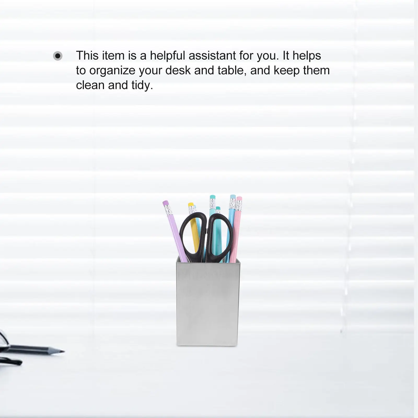 

Office Stainless Steel Pen Holder Pencil Cup Desktop Organizer Metal Marker Storage Sundries Container Pencil Cup