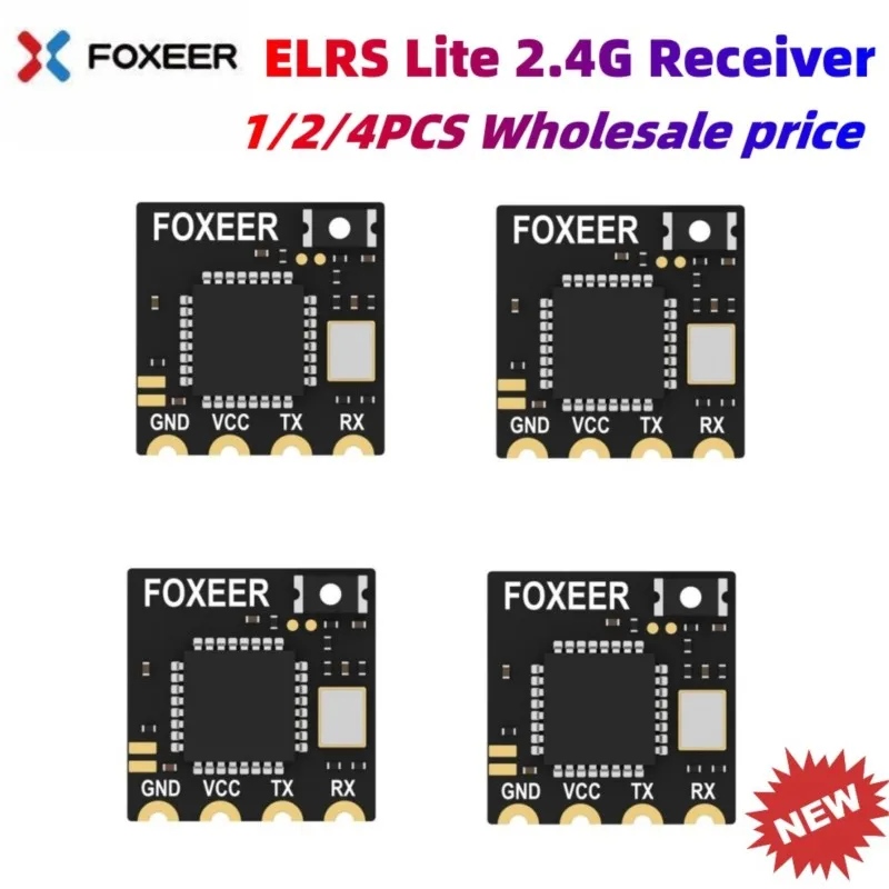 1/2/4PCS Foxeer ELRS Lite 2.4G Receiver Onboard Ceramic Antenna LED Indicator for ELRS 2.4G TX FPV Freestyle Long Range Drone