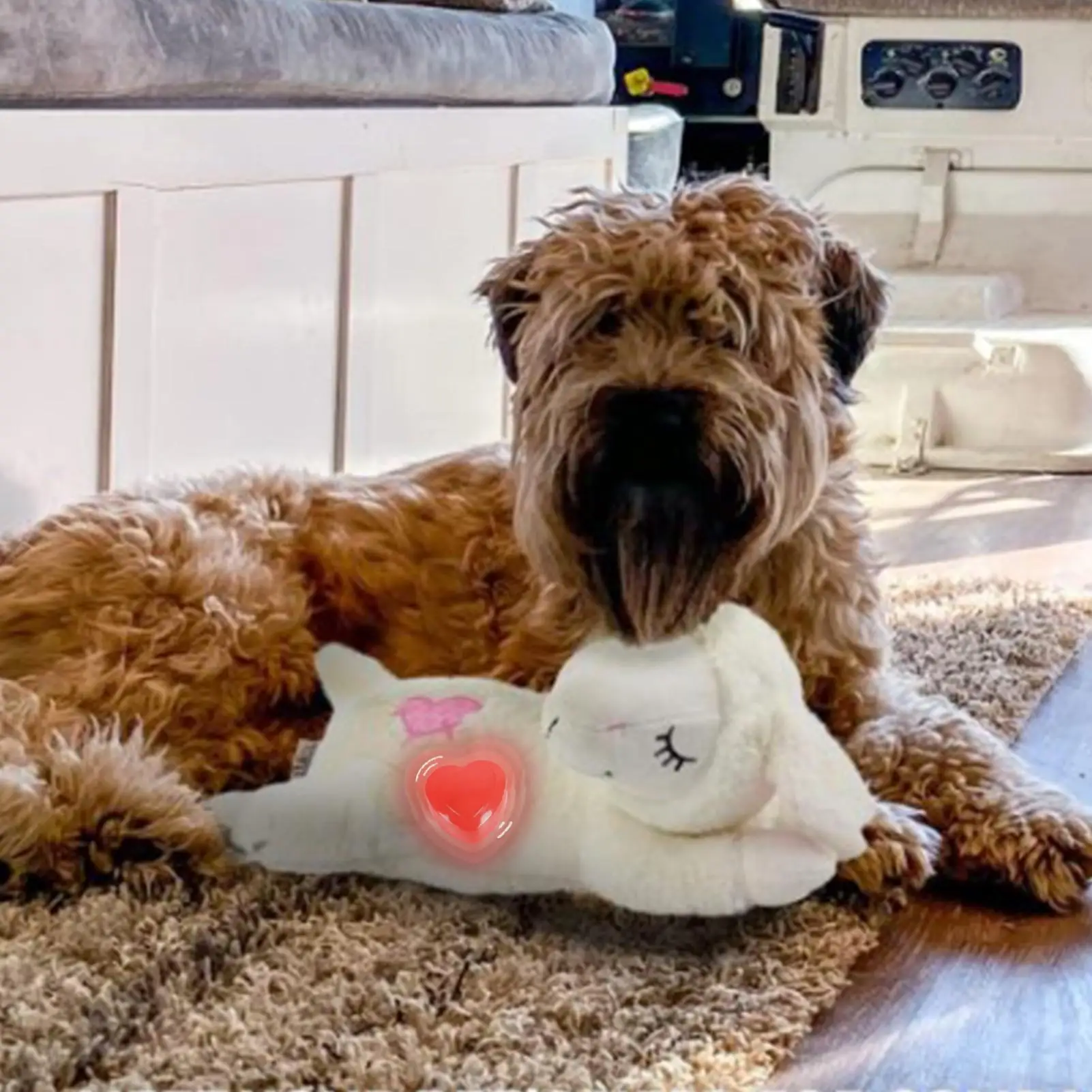 Puppy Toy Heartbeat Box Heart Shaped Heart Beat Simulation Sensory Soothing Plush Dolls Plush Dogs Puppy Toys for Baby Pets