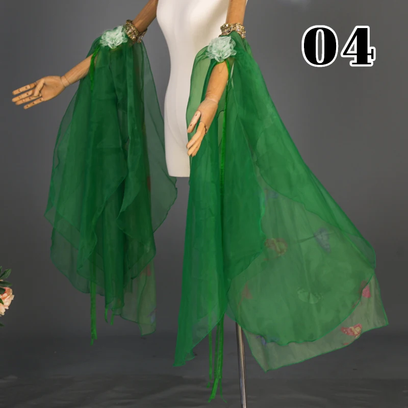 

1 Pair Chinese Dance Water Sleeves Gradient Chiffon Ribbon Scarf Antique Shuixiu Sleeves Dance Performance Costume Hanfu Decor